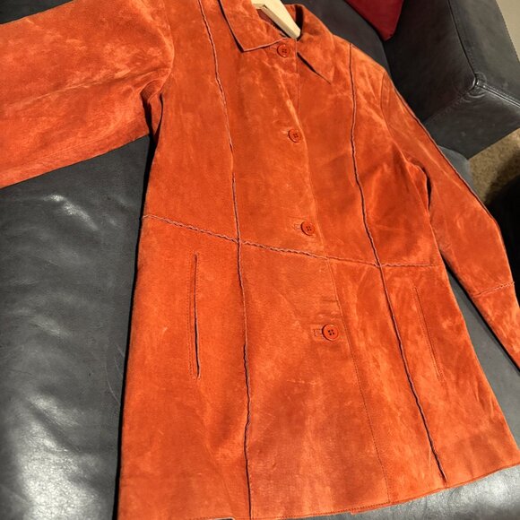 Brandon Thomas Women's Burnt Orange Suede Jacket - Picture 10 of 15
